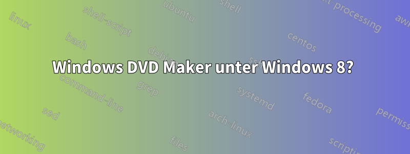 Windows DVD Maker unter Windows 8?