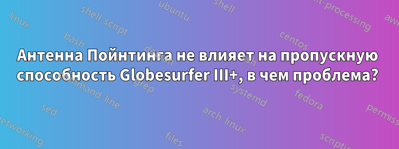 Антенна Пойнтинга не влияет на пропускную способность Globesurfer III+, в чем проблема?