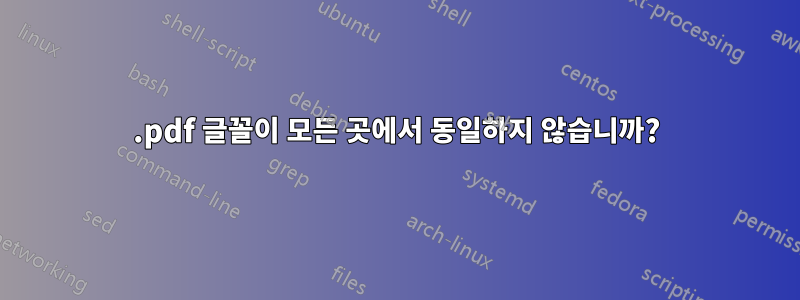 .pdf 글꼴이 모든 곳에서 동일하지 않습니까?