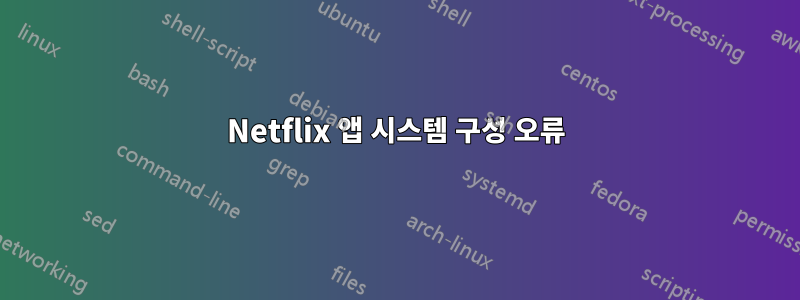 Netflix 앱 시스템 구성 오류