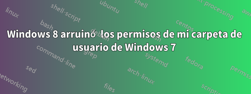 Windows 8 arruinó los permisos de mi carpeta de usuario de Windows 7