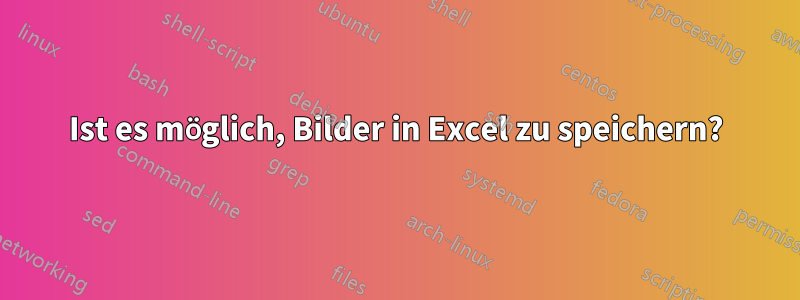 Ist es möglich, Bilder in Excel zu speichern?