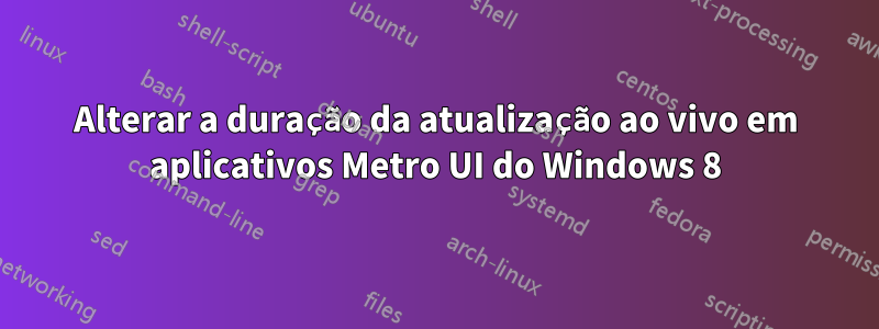 Alterar a duração da atualização ao vivo em aplicativos Metro UI do Windows 8