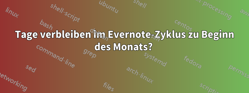 0 Tage verbleiben im Evernote-Zyklus zu Beginn des Monats?