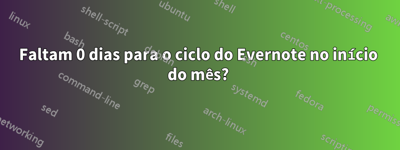 Faltam 0 dias para o ciclo do Evernote no início do mês?