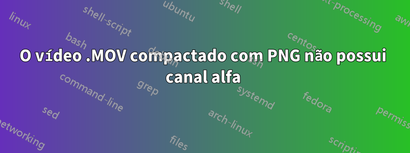 O vídeo .MOV compactado com PNG não possui canal alfa