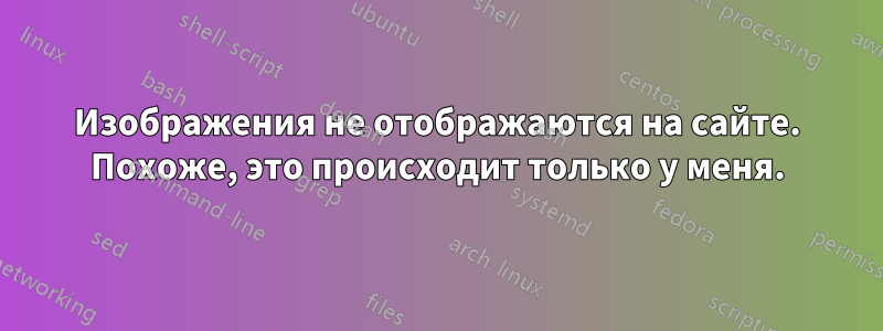 Изображения не отображаются на сайте. Похоже, это происходит только у меня.