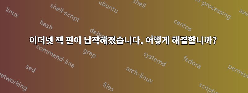 이더넷 잭 핀이 납작해졌습니다. 어떻게 해결합니까?