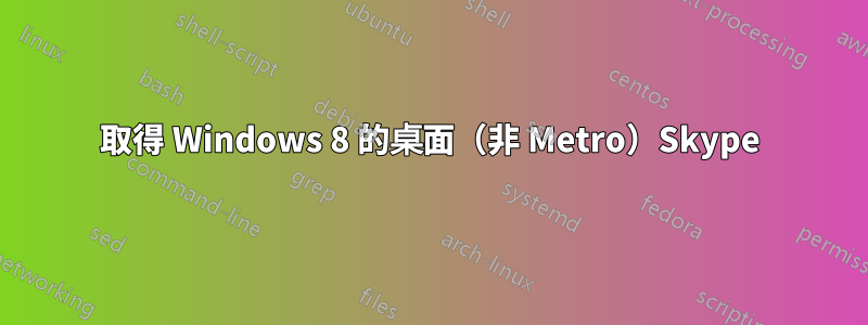 取得 Windows 8 的桌面（非 Metro）Skype