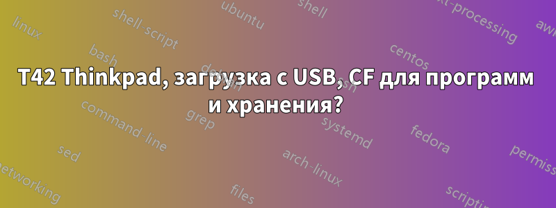 T42 Thinkpad, загрузка с USB, CF для программ и хранения?