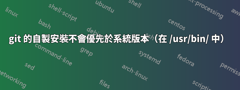 git 的自製安裝不會優先於系統版本（在 /usr/bin/ 中）