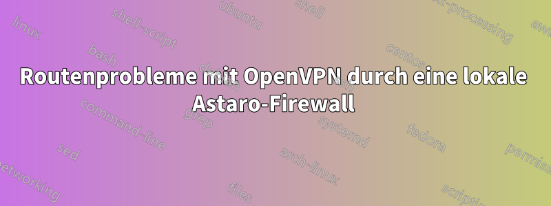 Routenprobleme mit OpenVPN durch eine lokale Astaro-Firewall