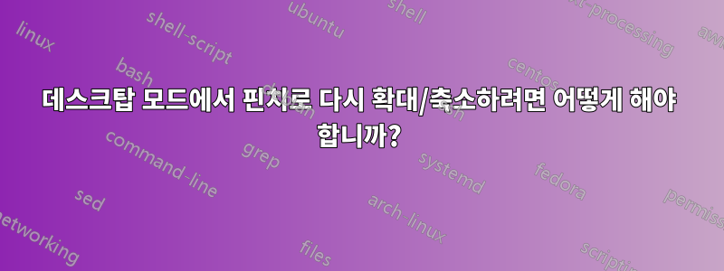 데스크탑 모드에서 핀치로 다시 확대/축소하려면 어떻게 해야 합니까?