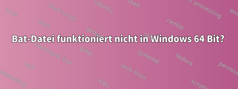 Bat-Datei funktioniert nicht in Windows 64 Bit?