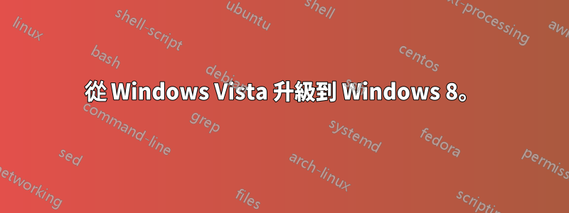 從 Windows Vista 升級到 Windows 8。