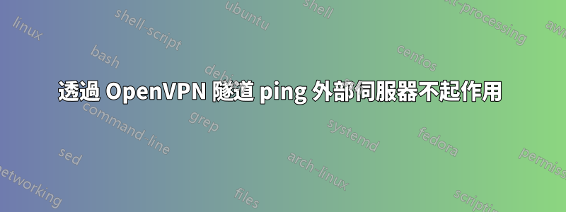 透過 OpenVPN 隧道 ping 外部伺服器不起作用