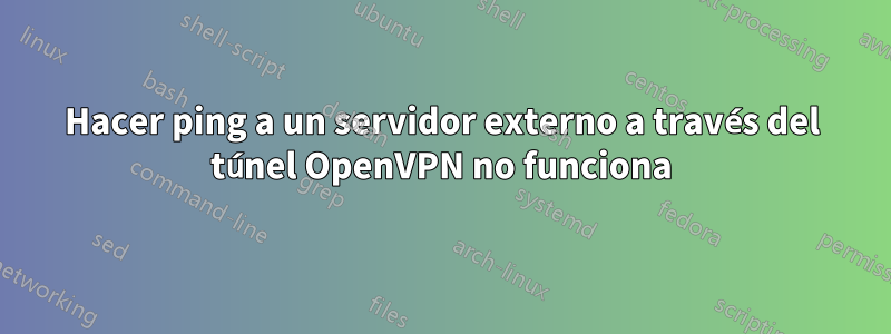 Hacer ping a un servidor externo a través del túnel OpenVPN no funciona