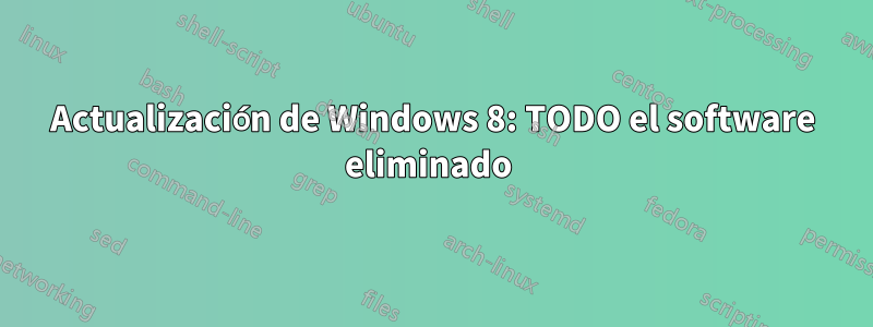 Actualización de Windows 8: TODO el software eliminado 