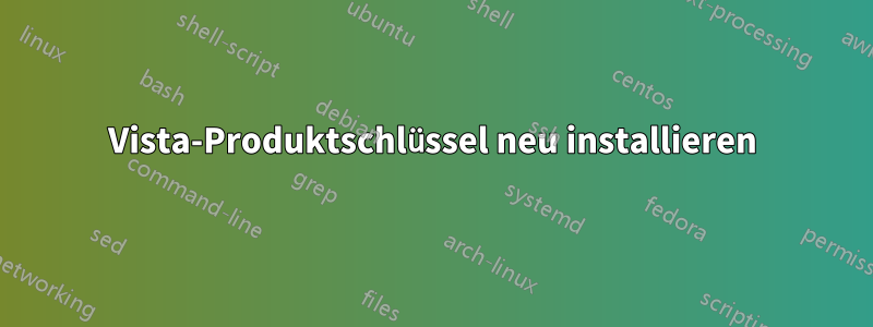 Vista-Produktschlüssel neu installieren