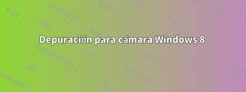 Depuración para cámara Windows 8