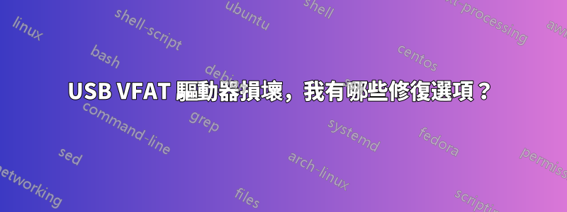 USB VFAT 驅動器損壞,我有哪些修復選項?