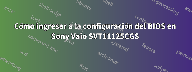 Cómo ingresar a la configuración del BIOS en Sony Vaio SVT11125CGS