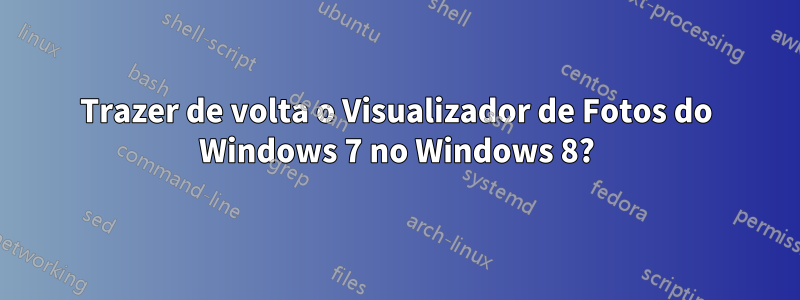 Trazer de volta o Visualizador de Fotos do Windows 7 no Windows 8?