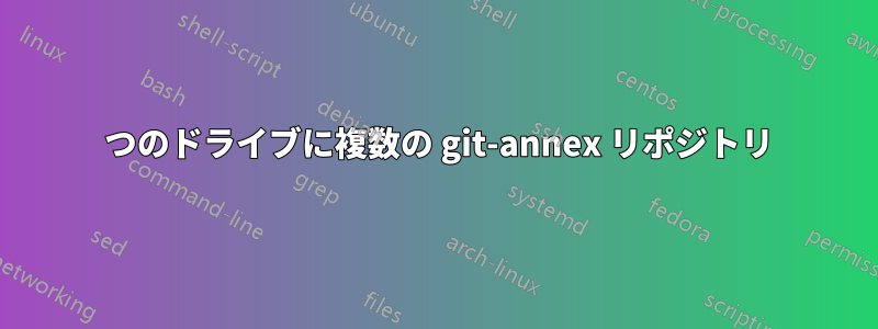 1 つのドライブに複数の git-annex リポジトリ