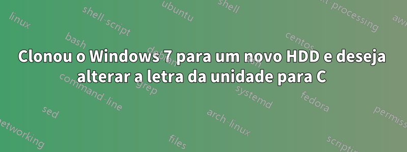 Clonou o Windows 7 para um novo HDD e deseja alterar a letra da unidade para C