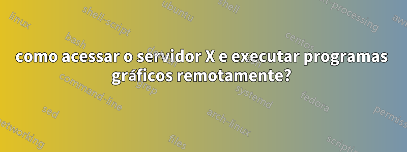 como acessar o servidor X e executar programas gráficos remotamente?