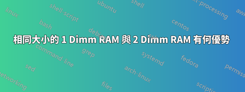 相同大小的 1 Dimm RAM 與 2 Dimm RAM 有何優勢