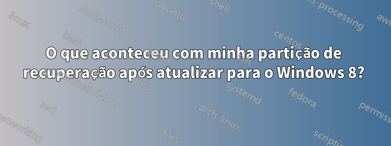 O que aconteceu com minha partição de recuperação após atualizar para o Windows 8?