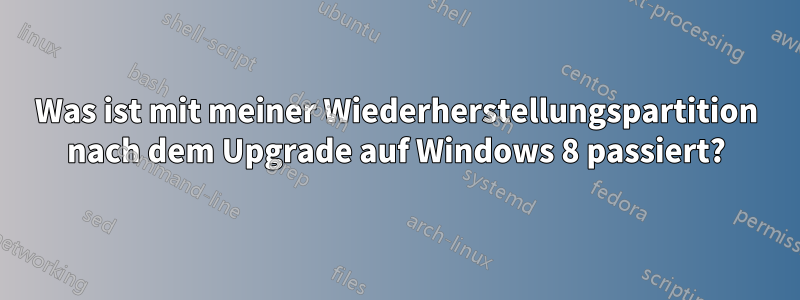 Was ist mit meiner Wiederherstellungspartition nach dem Upgrade auf Windows 8 passiert?