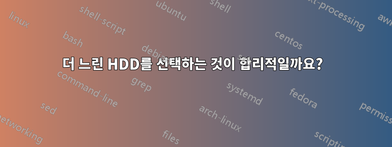 더 느린 HDD를 선택하는 것이 합리적일까요? 