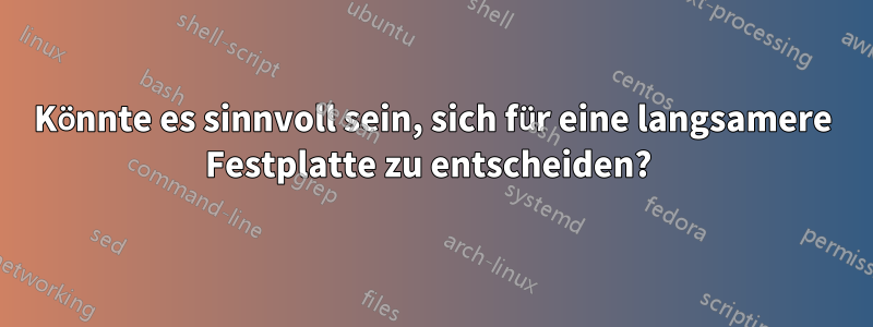 Könnte es sinnvoll sein, sich für eine langsamere Festplatte zu entscheiden? 