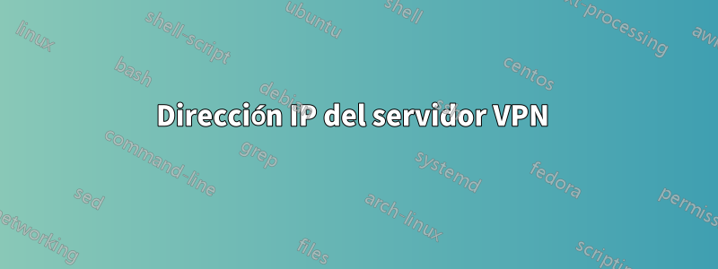 Dirección IP del servidor VPN 