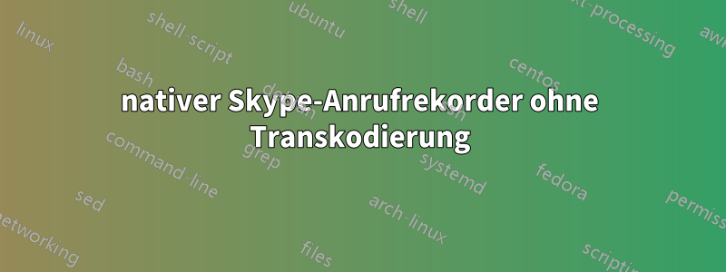 nativer Skype-Anrufrekorder ohne Transkodierung