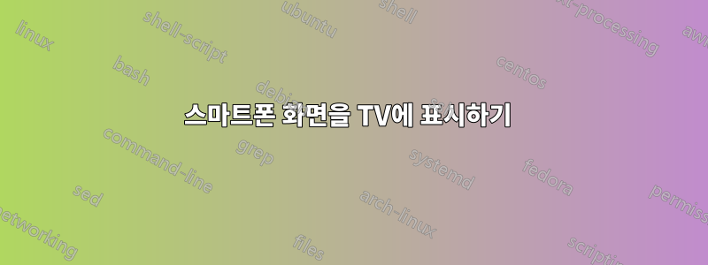 스마트폰 화면을 TV에 표시하기 