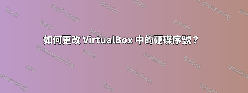 如何更改 VirtualBox 中的硬碟序號？ 