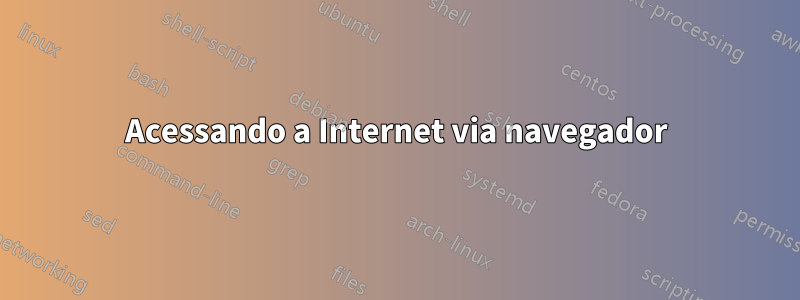 Acessando a Internet via navegador