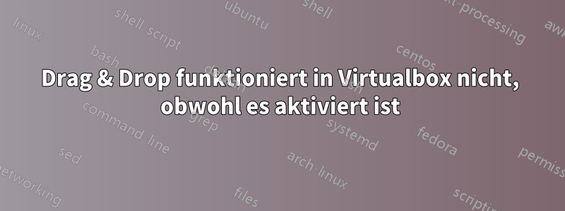 Drag & Drop funktioniert in Virtualbox nicht, obwohl es aktiviert ist