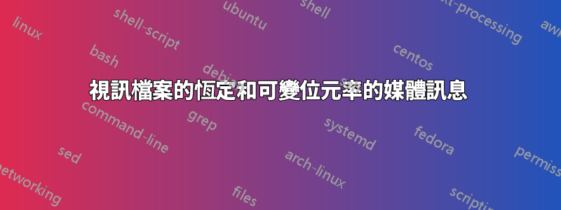 視訊檔案的恆定和可變位元率的媒體訊息