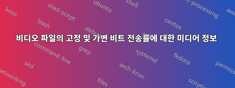 비디오 파일의 고정 및 가변 비트 전송률에 대한 미디어 정보