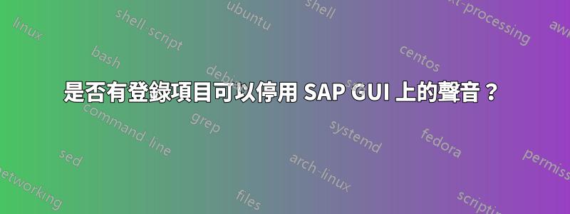 是否有登錄項目可以停用 SAP GUI 上的聲音？