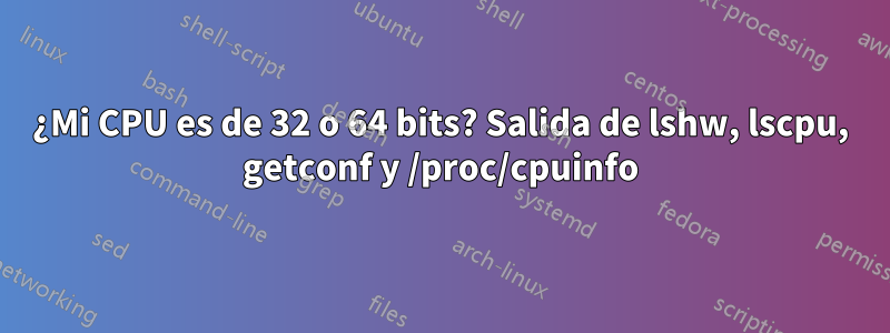 ¿Mi CPU es de 32 o 64 bits? Salida de lshw, lscpu, getconf y /proc/cpuinfo