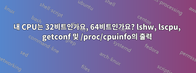 내 CPU는 32비트인가요, 64비트인가요? lshw, lscpu, getconf 및 /proc/cpuinfo의 출력