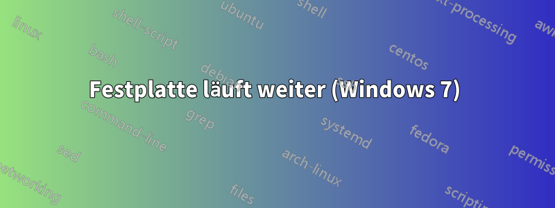 Festplatte läuft weiter (Windows 7)