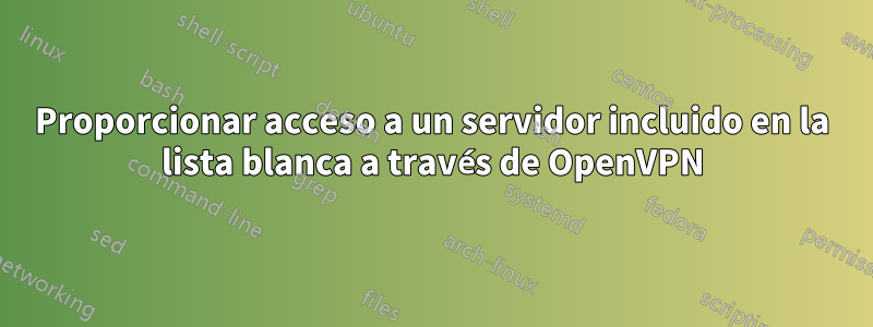 Proporcionar acceso a un servidor incluido en la lista blanca a través de OpenVPN