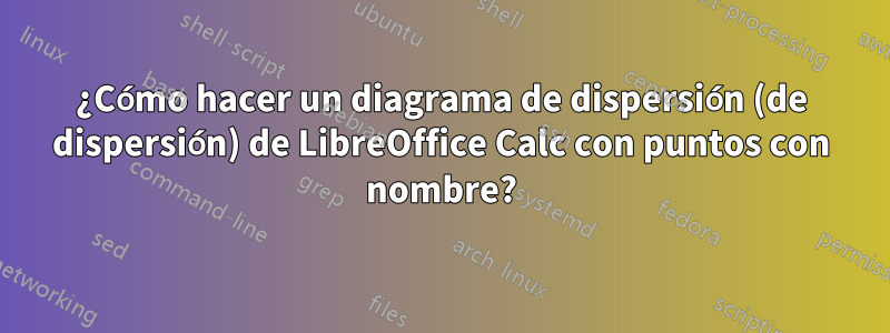 ¿Cómo hacer un diagrama de dispersión (de dispersión) de LibreOffice Calc con puntos con nombre?