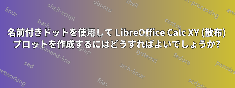 名前付きドットを使用して LibreOffice Calc XY (散布) プロットを作成するにはどうすればよいでしょうか?